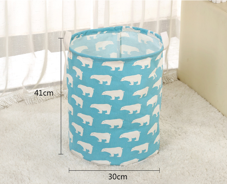 Large Waterproof Cotton Linen Toy Storage Bin