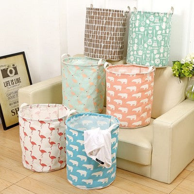 Large Waterproof Cotton Linen Toy Storage Bin