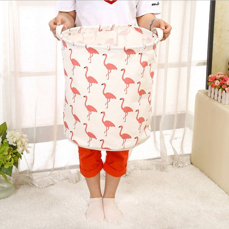 Large Waterproof Cotton Linen Toy Storage Bin