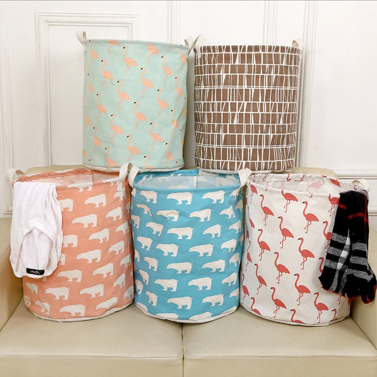 Large Waterproof Cotton Linen Toy Storage Bin