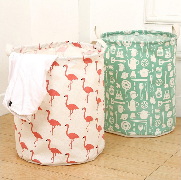 Large Waterproof Cotton Linen Toy Storage Bin