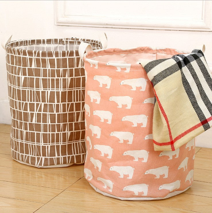 Large Waterproof Cotton Linen Toy Storage Bin
